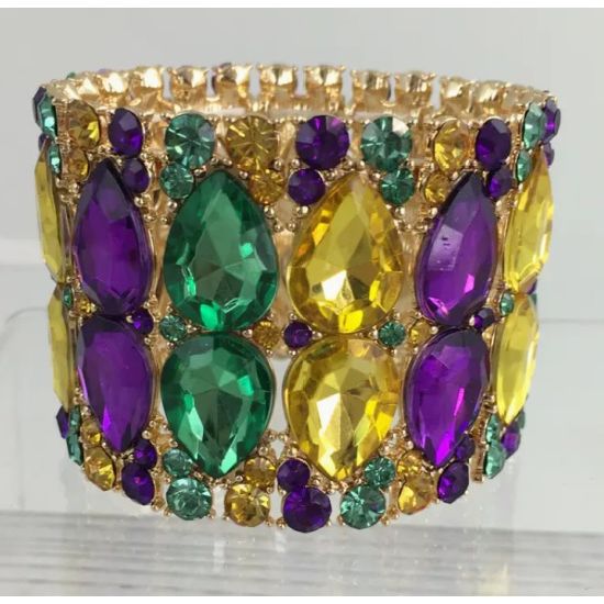Mardi Gras Dazzling Gem Statement Bracelet