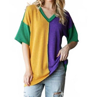 Bourbon Street Ribbed Color Block Top