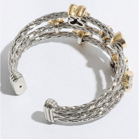 Triple Braided Bangle Butterfly & Clover Deco Bracelet