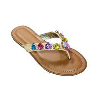 Multi Rhinestone Crystal Flip Flops