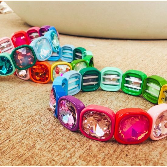 Rainbow Gem Stretch Bracelet