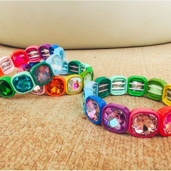 Rainbow Gem Stretch Bracelet