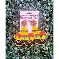 Sombrero & Mustache Beaded Earrings