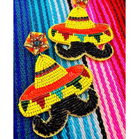 Sombrero & Mustache Beaded Earrings