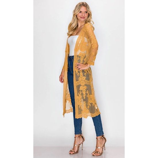 Mustard Lace Kimono