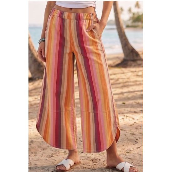 Mustard Multi Stripe Tulip Jeans