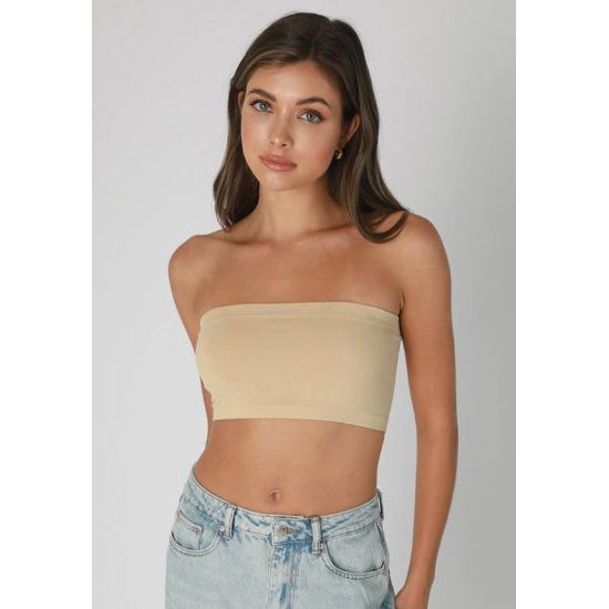Nude Tube-Style Bandeau Bra Top