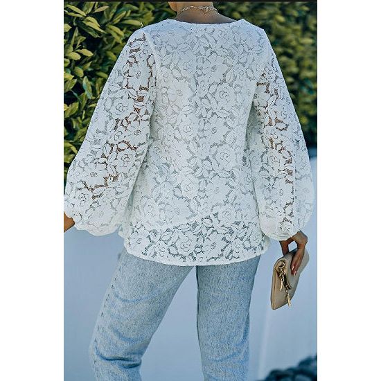 Off White Floral Lace Top