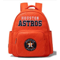 Houston Astros Orange MLB PU Leather Backpack | Official Licensed Astros Bag