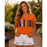 Astros Sequin Patch V-Neck Tee – Orange Bella Canvas Graphic Tee