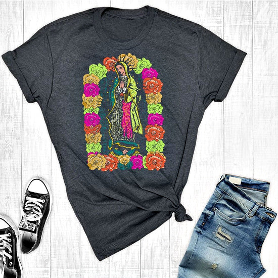 Our Lady of Guadalupe Charcoal Tee