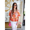 Pink and Orange Moroccan Printed Top