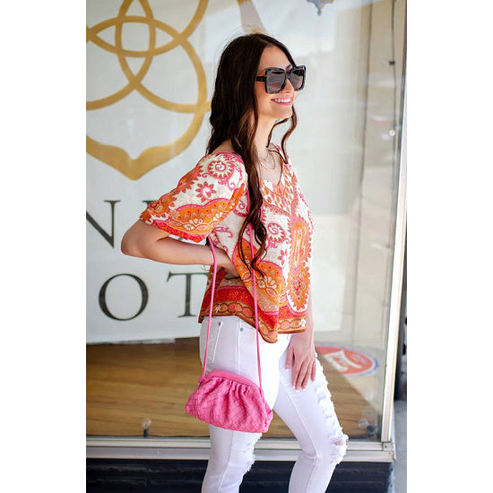 Pink and Orange Moroccan Printed Top