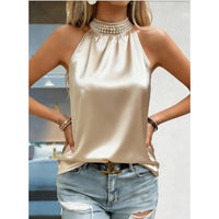 Pearl Neck Sleeveless Top