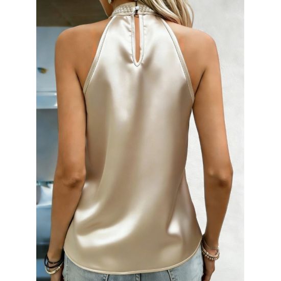Pearl Neck Sleeveless Top