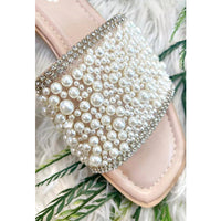 Pearl Sandals with Rhinestone Detail