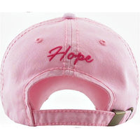 Pink Vintage Cap with Pink Breast Cancer Ribbon