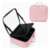 Pink Lighted Makeup Bag with Adjustable Mirror and 3 Color Lighting