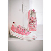 Pink Glitter Slip-On Sneakers with Sparkle Laces