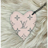 Pink Mono Leather Heart Car Charm