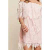 Blush Lace Off-Shoulder Mini Dress