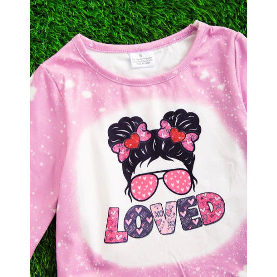 Girl's Pink Valentine's Day Loved Tee