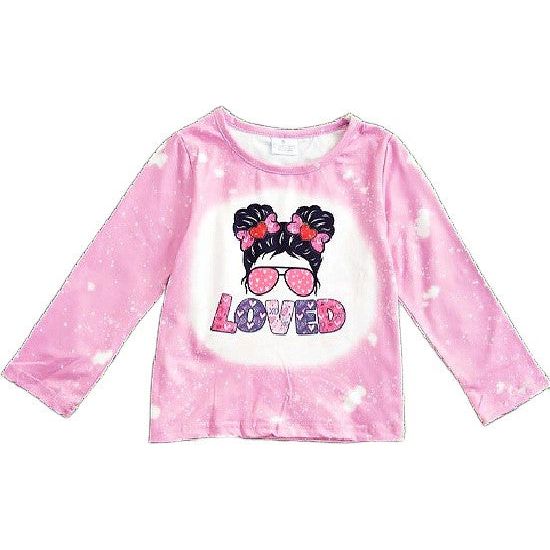 Girl's Pink Valentine's Day Loved Tee
