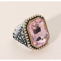 Vintage Stretch Statement Ring – Clear, Pink or Turquoise