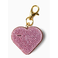 Rhinestone Heart Charm Safety Alarm Keychain – Pink, Clear, or Black