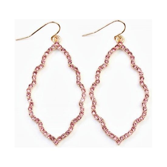 Pink Rhinestone Moroccan Earrings