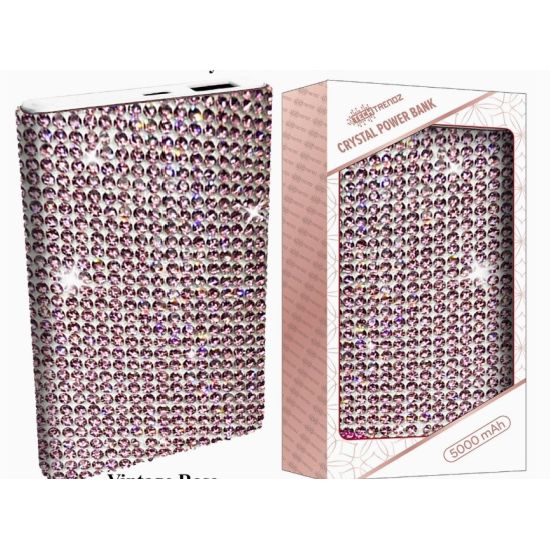 Rhinestone Crystal Power Bank – 10,000 mAh Dual USB Charger