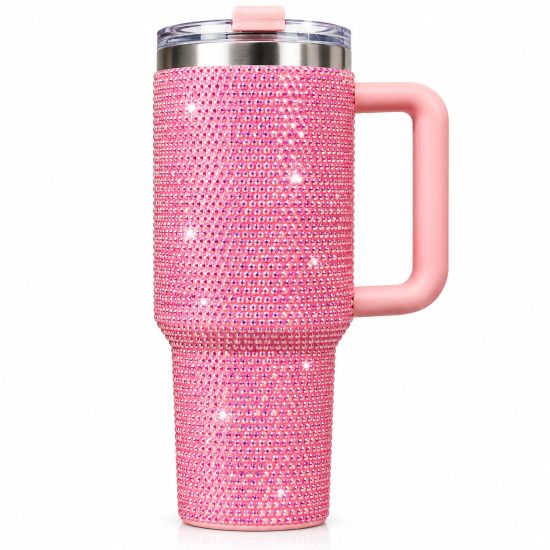 40 oz Pink Rhinestone Tumbler