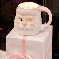 Pink Sweet Grace Santa Mug Candle – 45 Hour Burn + Reusable Mug