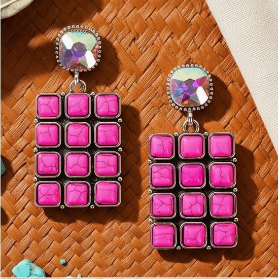 Pink Squash Blossom Statement Earrings