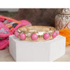 Eternity Statement Bangle – Gold Tone with Faux Cabochons