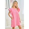 She’s a Doll Ruffle Sleeve Mini Dress – Pink