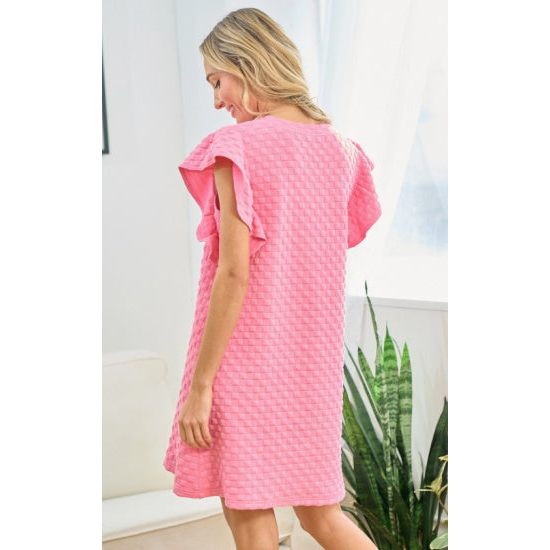 She’s a Doll Ruffle Sleeve Mini Dress – Pink