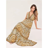 Boho Paisley Tie Shoulder Maxi Dress