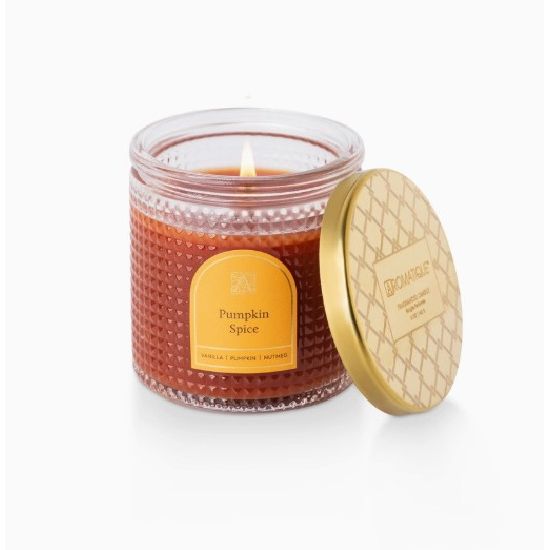Pumpkin Spice Textured Glass Candle – 6 oz
