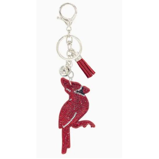 Red Crystal Cardinal Keychain