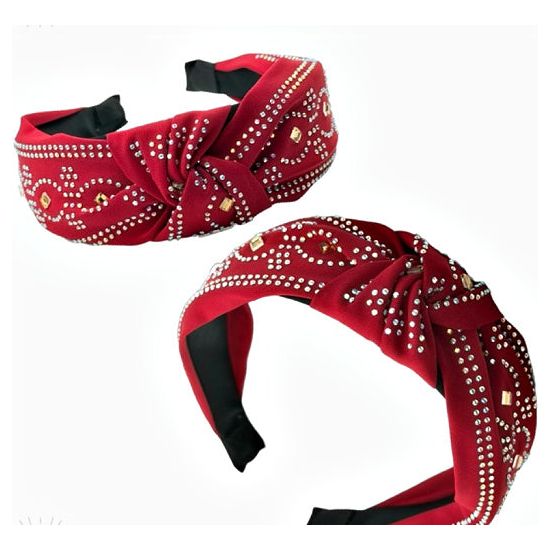 Rhinestone Rodeo Knot Red Headband