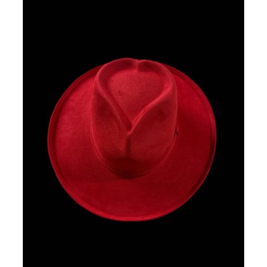 Heart Style Vegan Suede Fedora Hat
