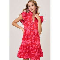 Flirty & Floral Ruffle Midi Dress