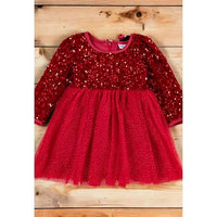 Girl's Red Sequin Sparkly Tulle Dress