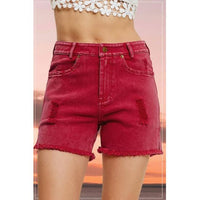 Cherry Bomb Mineral Wash Denim Shorts