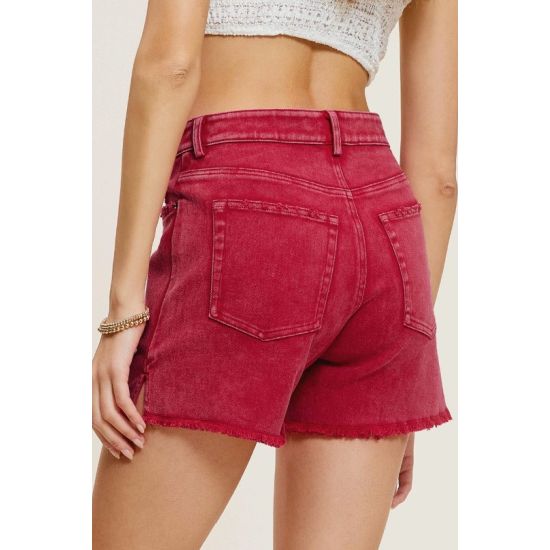 Cherry Bomb Mineral Wash Denim Shorts