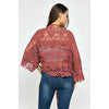 Redwood Floral Crochet Front Tie Up Kimono