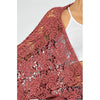 Redwood Floral Crochet Front Tie Up Kimono