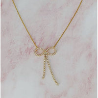 Dainty Rhinestone Bow Necklace