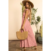Rose Lace Flutter Sleeve Jumpsuit